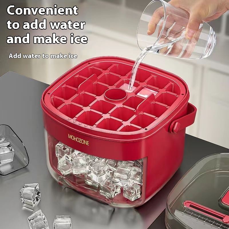 Press-type Convenient Outdoor Portable Ice Tray Large Capacity Ice Bucket 48 Extra-Large Ice Maker Food Grade Plastic Storage Tray Essential Kitchen Gadget - Image 5
